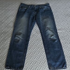 Men's Dark Blue Straight Jeans